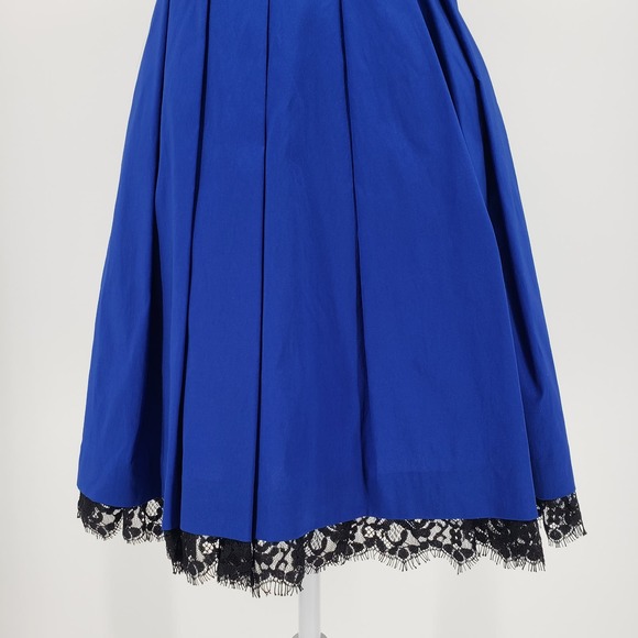 Guess Strapless Fit & Flare Dress 2 Embellished Beaded Lace Trim Sweetheart Blue - Picture 6 of 10